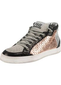 P448, Damen Sneakers High, Bronze / Schwarz / Silber