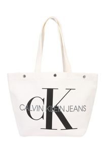 Calvin Klein Jeans, Damen Shopper 'BOTTOM TOTE MONOGRAM', Weiß
