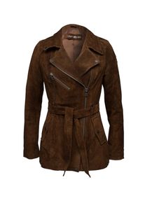Freaky Nation, Damen Lederjacke mit G&uuml;rtel 'Modern Times', Camel