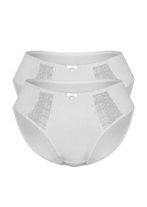 Sassa Mode Sassa, Damen Slip 'LOVELY SECRET' 2er Pack, Wei&szlig;