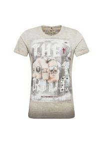 Key Largo, Herren Shirt 'LAST RIDE', Silbergrau / Mischfarben