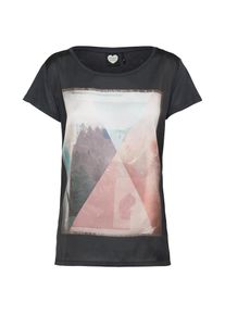 Catwalk Junkie, Damen T-Shirt 'WILD WOODS', Dunkelgrau / Mischfarben