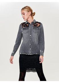 Only, Damen Jeanshemd, Grey Denim