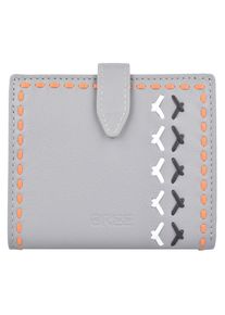 Bree, Damen Geldbörse 'Issy 127' 10 cm, Grau / Dunkelorange / Weiß