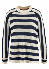 Tommy Jeans, Damen Rundhalspullover, Creme / Nachtblau