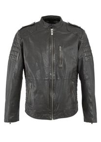 Maze, Herren Bikerlederjacke 'Buckland', Schwarz