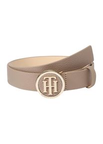 Tommy Hilfiger, Damen Gürtel 'TH ROUND BUCKLE BELT 3.0', Sand