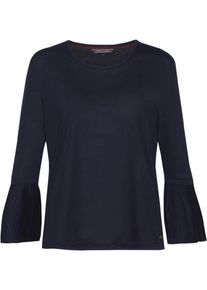 Tommy Hilfiger, Damen T-Shirt 'FIONA ROUND-NK TOP 3/4 SLV', Nachtblau