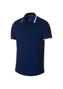 Nike, Herren Poloshirt 'Advantage Polo Classic Tennis Polo', Dunkelblau / Wei&szlig;
