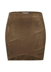Missguided, Damen Rock 'FAUX SUEDE WRAP MINI', Khaki