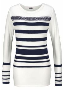 Laura Scott, Damen Pullover, Navy / Wei&szlig;