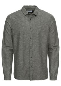Nowadays, Herren Hemd 'heavy brushed linen shirt', Tanne