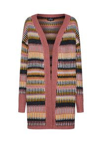 Review, Damen Cardigan 'GRAPHIC', Dunkelblau / Gelb / Altrosa