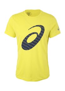 asics, Herren Sport-Shirt 'SILVER GRAPHIC', Dunkelblau / Zitrone