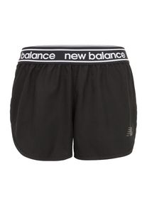 New Balance, Damen Sporthose mit Logoschriftzug am Bund, Schwarz / Weiß