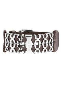 Police, Herren Lederarmband 'Achilles', Schwarz / Silber