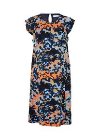 Samsøe & Samsøe Samsoe & Samsoe, Damen Midikleid 'tha', Navy / Hellblau / Orange
