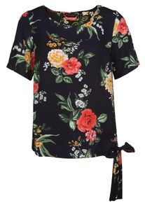 Dorothy Perkins, Damen Blusenshirt 'AVITA FLORAL TIE DETAIL', Navy / Gr&uuml;n / Rot