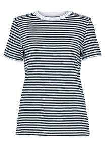 Selected Femme, Damen T-Shirt 'Perfect Tee', Nachtblau / Weiß