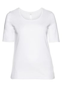 sheego Basic, Damen T-Shirt, Wei&szlig;