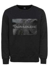 Calvin Klein Jeans, Herren Sweatshirt 'OUTLINED MONOGRAM REG CREW NECK', Schwarz