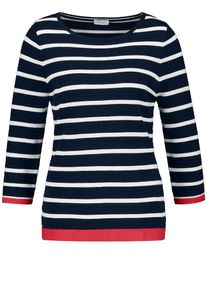 Gerry Weber, Damen Pullover, Ecru / Navy / Kirschrot