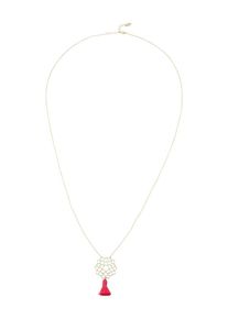 Orelia, Damen Halskette 'Large Chakra' mit Troddel, Gold / Pink