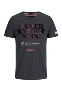 Jack & Jones JACK & JONES, Herren T-Shirt, Blaumeliert / Rot / Schwarz