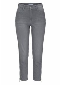 MAC, Damen Ankle-Jeans 'Melanie Zip', Grau
