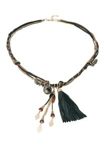 Heine, Damen Kette, Karamell / Gold / Schwarz