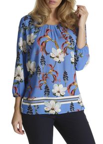 BETTY & CO Betty & Co, Damen Bluse, Royalblau / Mischfarben