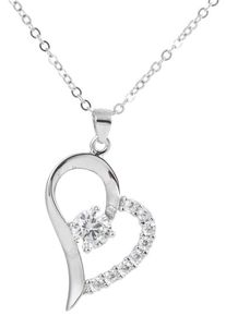 Firetti, Damen Kette 'Herz, Liebe, Romantik', Silber / Transparent