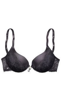 Lascana, Damen Push-up-BH mit verstellbarer vorderer Mitte, Schwarz