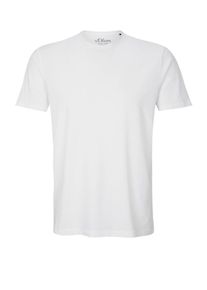 s.Oliver BLACK LABEL, Herren Komfortables Stretch-Shirt, Weiß