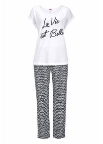 s.Oliver RED LABEL, Damen Pyjama, Schwarz / Weiß