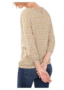 EDC by Esprit, Damen Bluse, Senf / Weiß