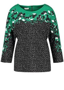 Gerry Weber, Damen Blusenshirt, Gr&uuml;n / Schwarz / Wei&szlig;