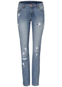 Heine, Damen Boyfriend-Jeans mit Stickerei, Blue Denim