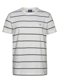 Gant, Herren T-Shirt 'Breton Stripe', Schwarz / Weiß