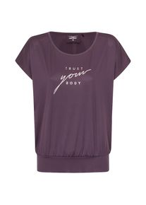 Venice Beach, Damen T-Shirt 'Zita', Dunkellila / Wei&szlig;