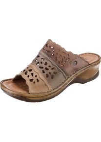 Josef Seibel, Damen Pantoletten 'Catalonia 60', Braun / Dunkelbraun / Bronze