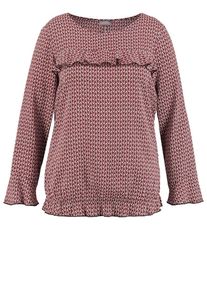 SAMOON, Damen Bluse, Weinrot / Offwhite