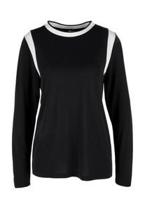 Q/S Designed By, Damen Longsleeve, Schwarz / Weiß