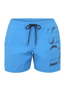 BOSS, Herren Badeshorts 'Octopus', Blau / Wei&szlig;