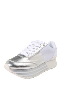 Calvin Klein Jeans, Damen Carlita 'Sneaker', Silber / Wei&szlig;