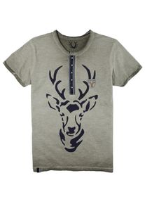 Kr&uuml;ger Buam Kr&uuml;ger Buam, Herren Trachtenshirt, Nachtblau / Rauchgrau