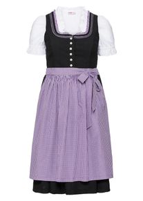 sheego Style, Damen Dirndl, Dunkellila / Schwarz / Wei&szlig;