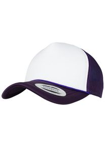 Flexfit, Damen Cap 'Foam Trucker Curved Visor', Dunkellila / Wei&szlig;
