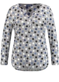 SAMOON, Damen T-Shirt, Blau / Grau / Naturweiß