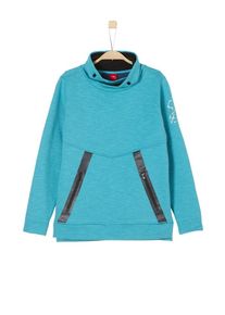 s.Oliver Junior, Sweatshirt mit Turtleneck 'SLIM', Türkis / Schwarz